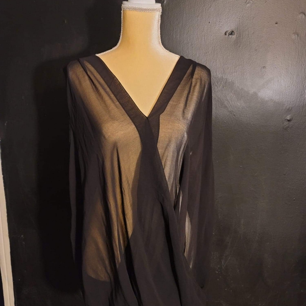 Sheer crossover laceback tank blouse ♡